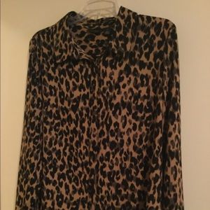 Halogen leopard print shirt XL